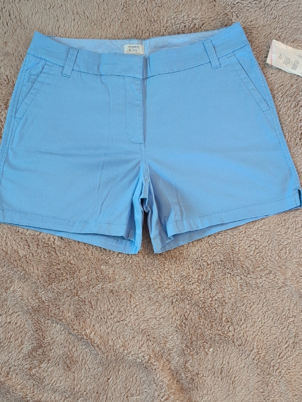 Crown & Ivy 5" Light Blue Caroline Shorts Size 10